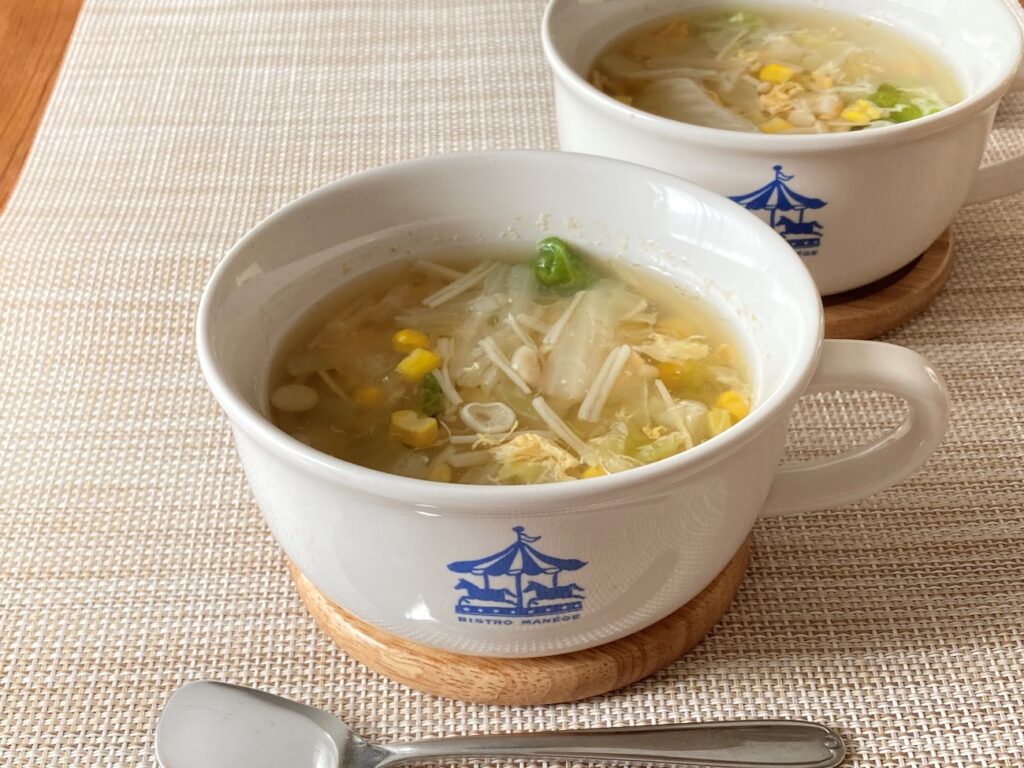 業務スーパーの冷凍白菜で作る中華スープ