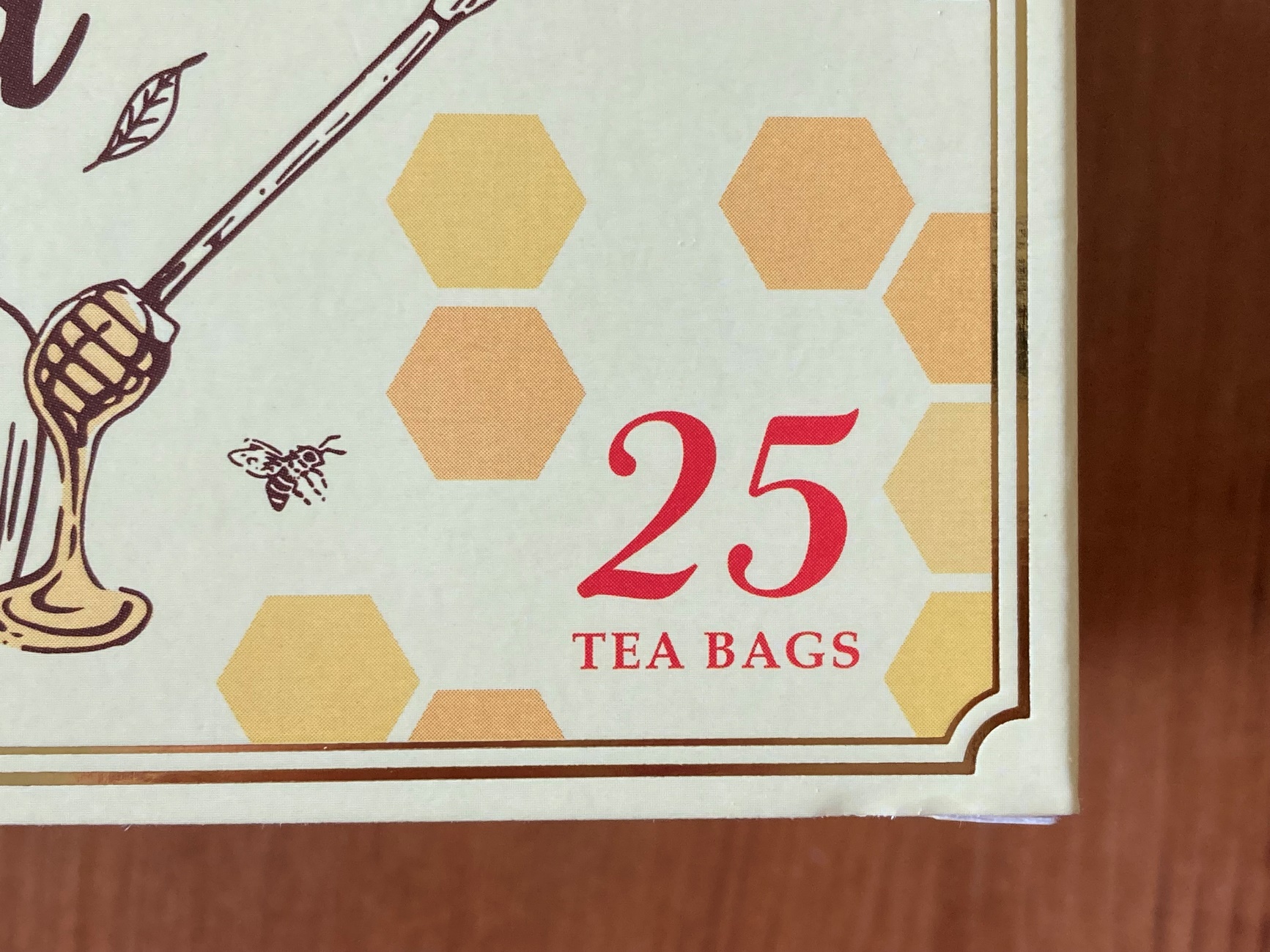 業務スーパーのはちみつ紅茶の内容量25ティーバッグの表記