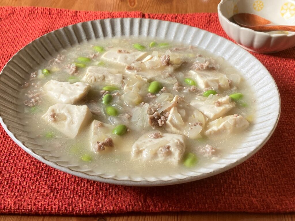 業務スーパーの塩鍋の素で作る塩麻婆豆腐